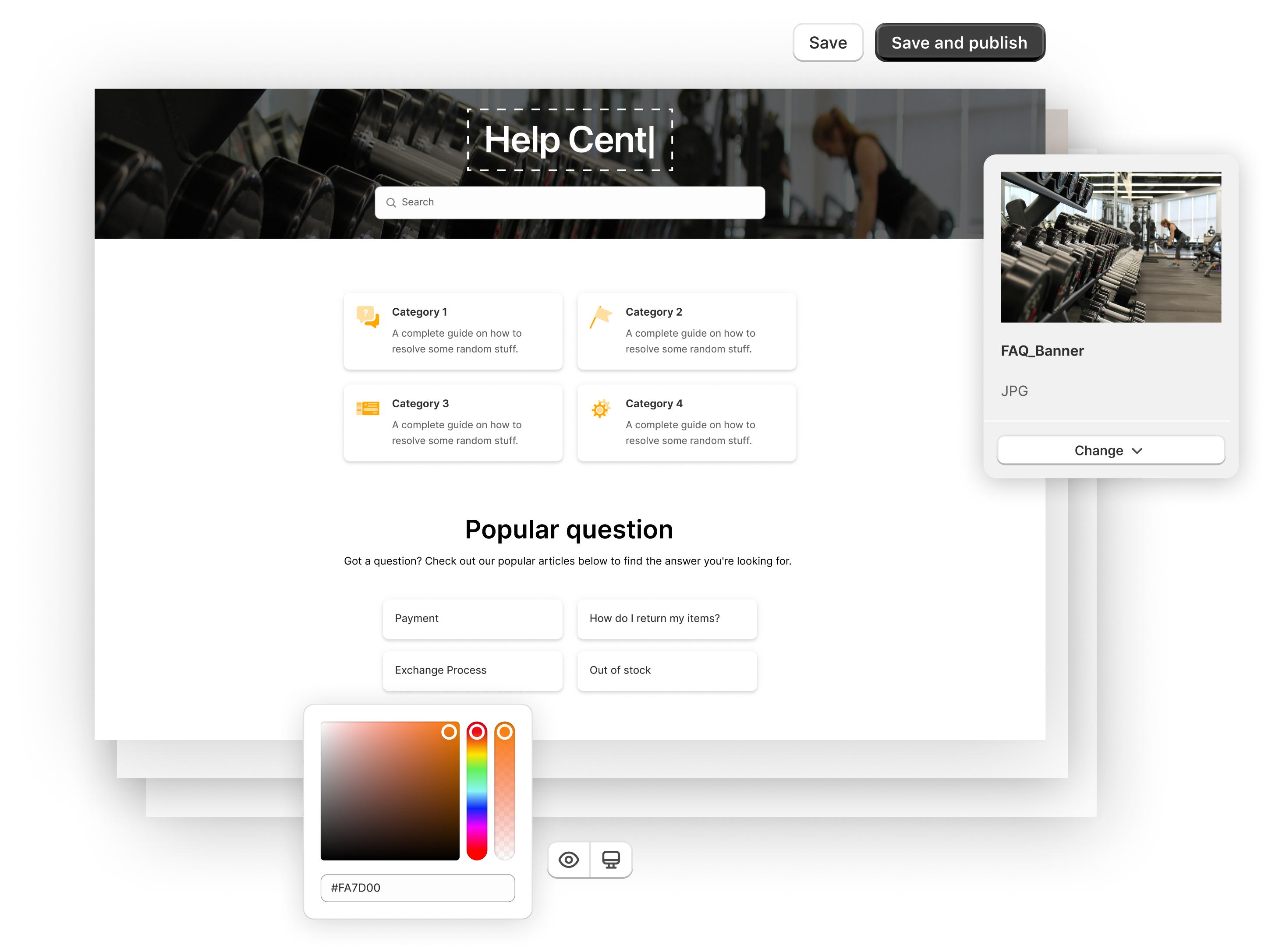 Customize FAQ pages to match your brand