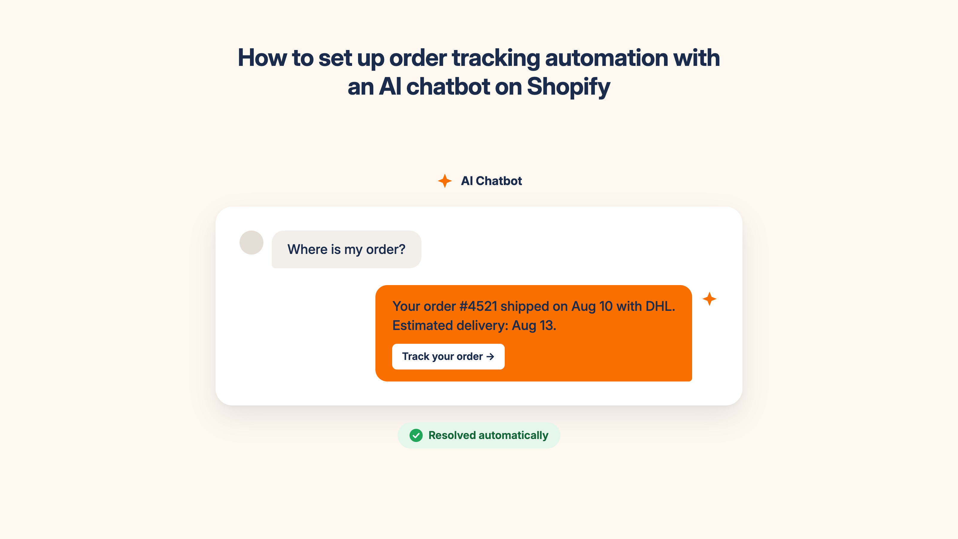 How to set up order tracking automation with an AI chatbot on Shopify