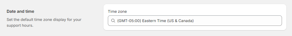 Set up timezone settings 
