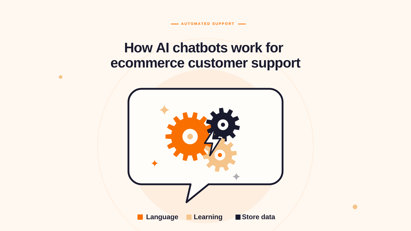 Customer support chatbot for ecommerce shown processing a customer message on a Shopify store